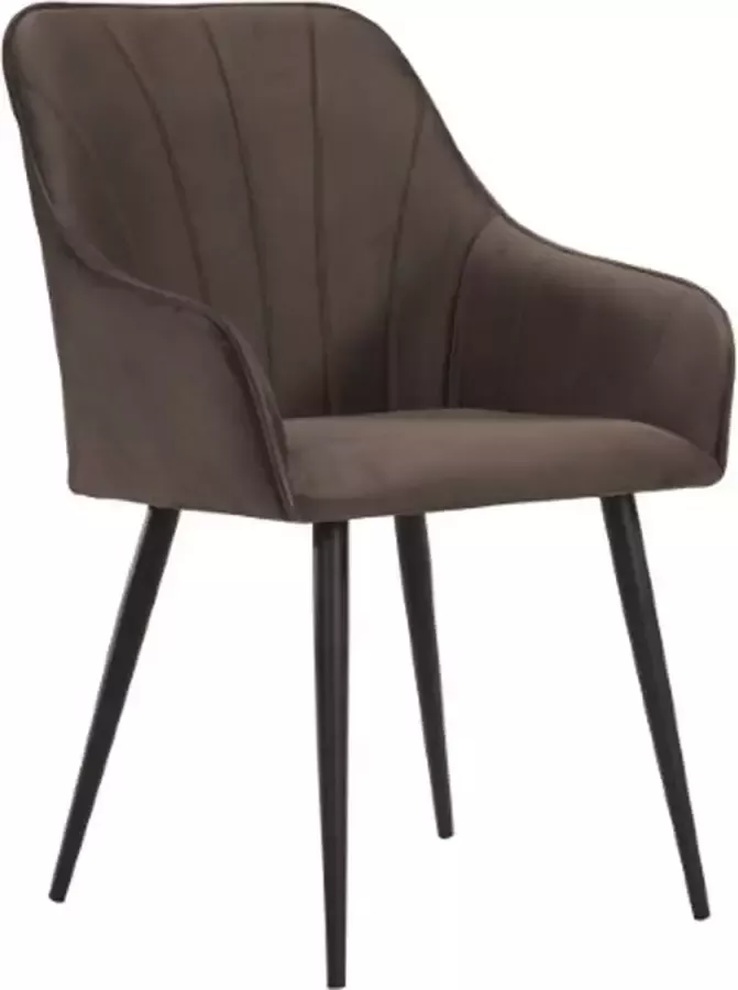 Soof & Tess Soof&Tess Set van 2 Ferrara Eetkamerstoel Bruin Fluweel Velvet Industrieel Met armleuning Easy Clean Stoffen Hoge Kwaliteit - Foto 2