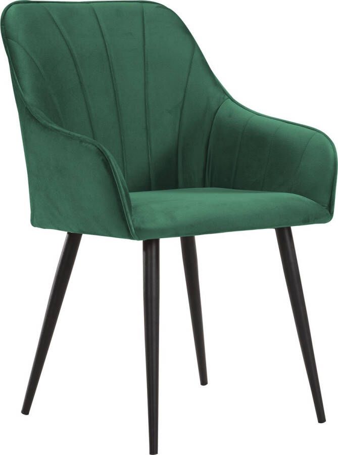 Soof & Tess Soof&Tess Set van 2 Ferrara Eetkamerstoel Groen Fluweel Velvet Industrieel Met armleuning Easy Clean Stoffen Hoge Kwaliteit - Foto 2
