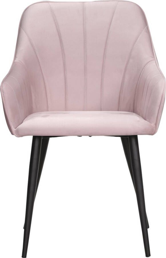 Soof & Tess Soof&Tess Set van 2 Ferrara Eetkamerstoel Roze Fluweel Velvet Industrieel Met armleuning Easy Clean Stoffen Hoge Kwaliteit - Foto 2