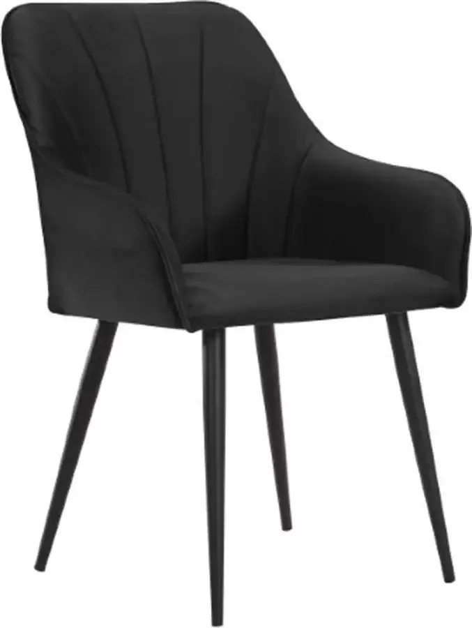 Soof & Tess Soof&Tess Set van 2 Ferrara Eetkamerstoel Zwart Fluweel Velvet Industrieel Met armleuning Easy Clean Stoffen Hoge Kwaliteit - Foto 2