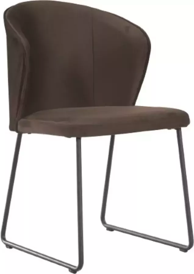 Soof & Tess Soof&Tess Set van 4 Amalfi Eetkamerstoel Bruin Fluweel Velvet Industrieel Met armleuning Easy Clean Stoffen Hoge Kwaliteit