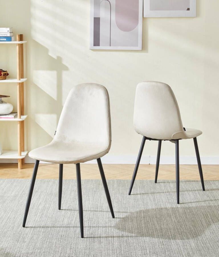 Soof & Tess Soph & Tess Cordoba Eetkamerstoel Eetkamerstoelen Set van 2 Velvet Zwart Bruin Industriel