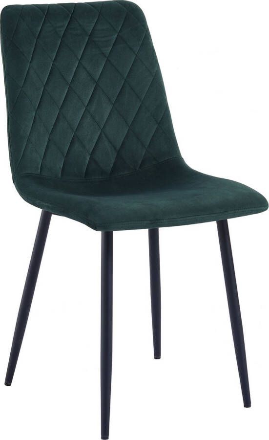 Soof & Tess Soph & Tess Eetkamerstoel Pescara Groen Kleur Metalen poten Velvet stoffering Modern design