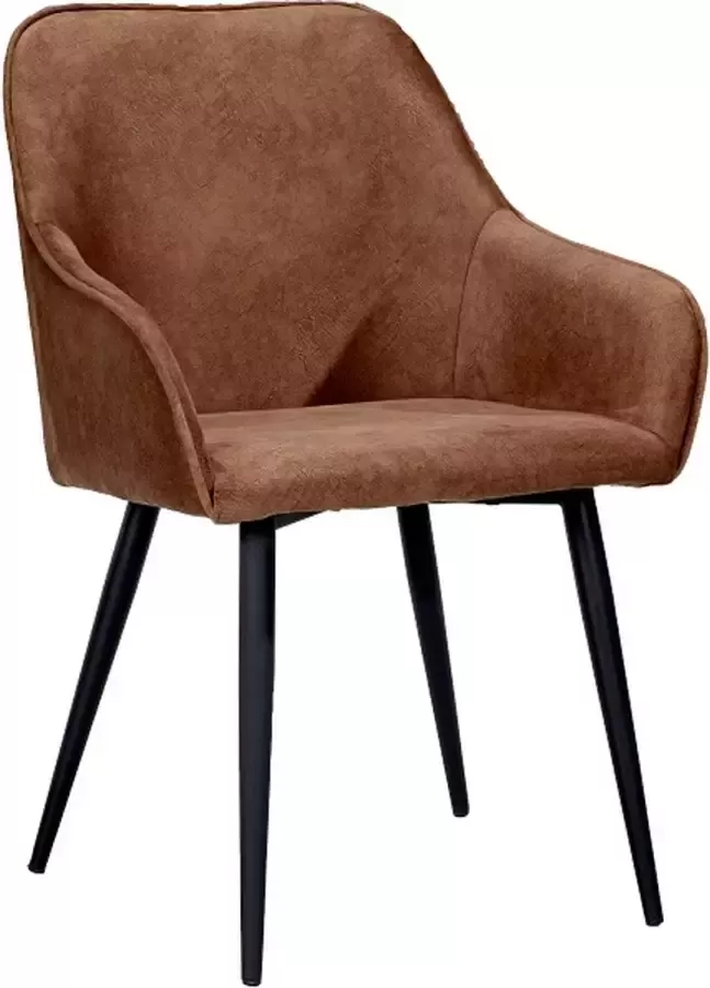Soof & Tess Soph & Tess Florence Eetkamerstoel Bruin Set van 4 Fluweel Velvet Industrieel Met armleuning Easy Clean Stoffen Hoge Kwaliteit