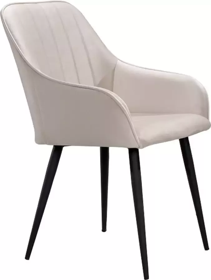 Soph&Tess Soph & Tess Imperial Eetkamerstoel Beige Set van 2 Fluweel Velvet Industrieel Met armleuning