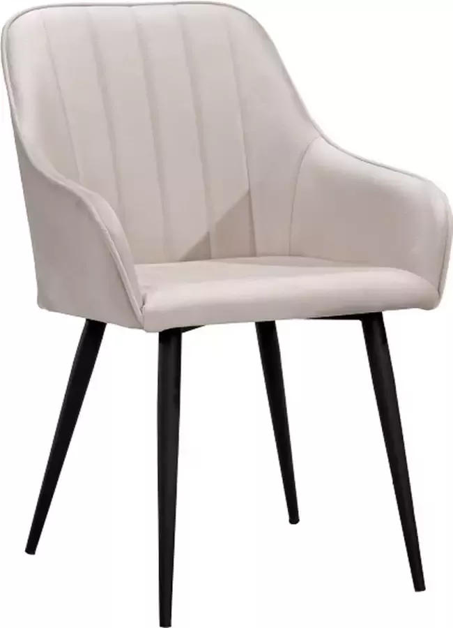 Soph&Tess Soph & Tess Imperial Eetkamerstoel Beige Set van 4 Fluweel Velvet Industrieel Met armleuning