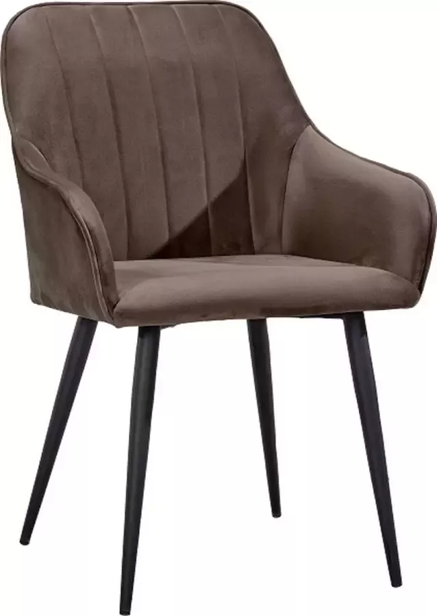 Soph&Tess Soph & Tess Imperial Eetkamerstoel Bruin Fluweel Velvet Industrieel Met armleuning
