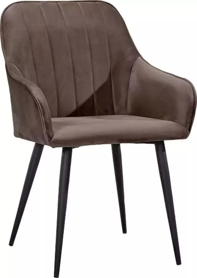Soph&Tess Soph & Tess Imperial Eetkamerstoel Bruin Set van 2 Fluweel Velvet Industrieel Met armleuning