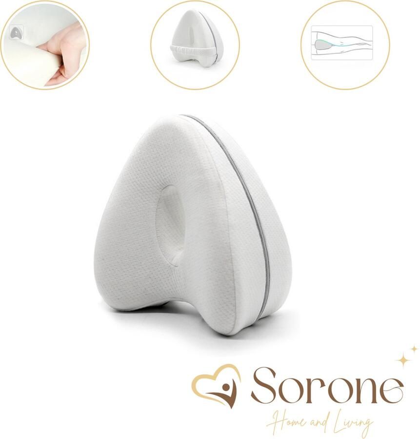 Sorone Kniekussen Ergonomisch Kniekussen Orthopedisch Kniekussen Beenkussen voor in bed Zijslapers kussen Knie kussen Zijslaapkussen Volwassenen Zijslaapkussen