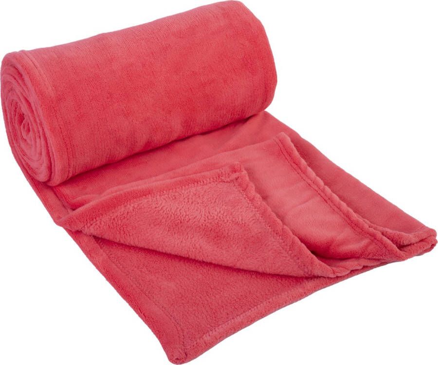 Sorprese Fleece Plaid 150x200 cm Fleece Deken Super Zacht Warm en Donzig Plaid voor op de Bank Bed of Woonkamer Decoratie Roze Cadeau