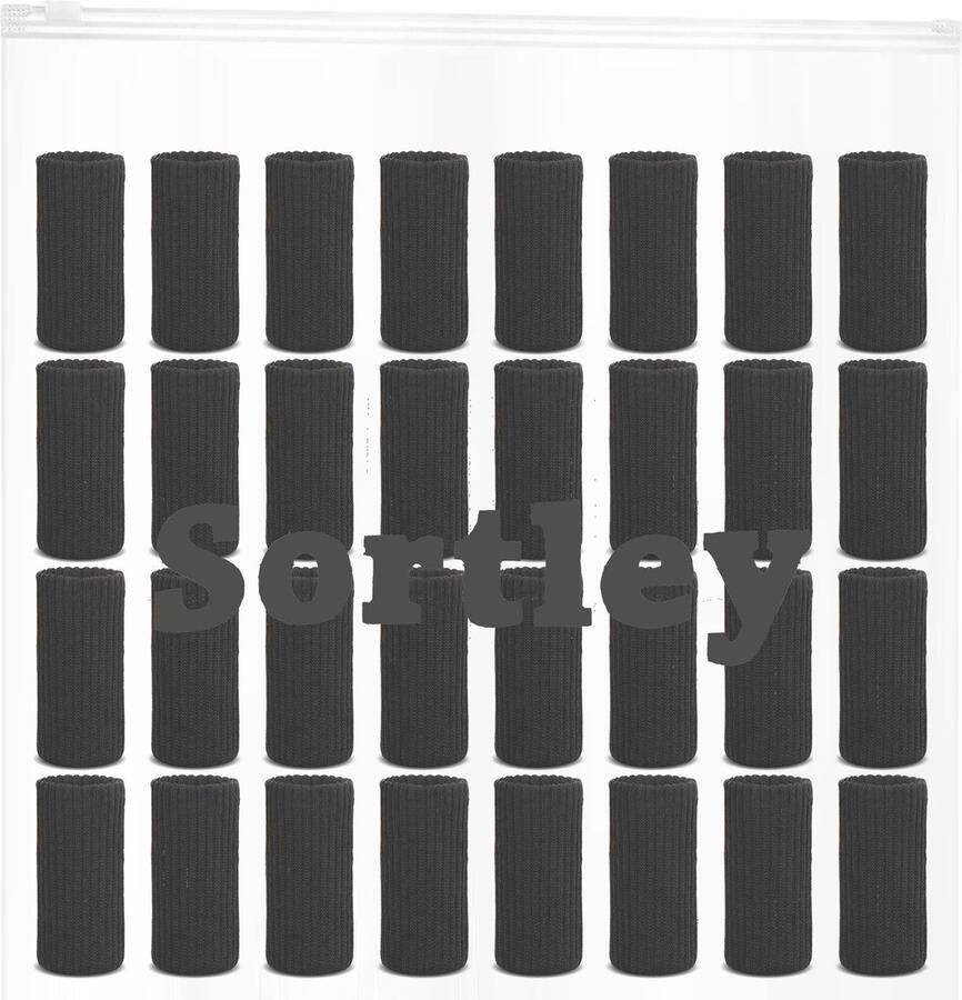 Sortley Stoelsokken Stoelpoot Beschermers 32 Stuks Stoelsokjes Zwart Vloerbeschermer Stoelpootdoppen Stoelsokken Stoelpoot Sokken Viltjes Stoelpoten