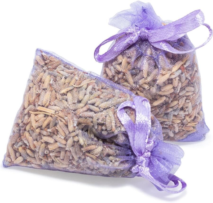 Sossie Lavendel geurzakjes 10 stuks á 6 gram 100% biologisch Sterk geurend Luxe lila organza verpakking Verfrissend & Ontspannend Geurzak kledingkast Luchtverfrisser
