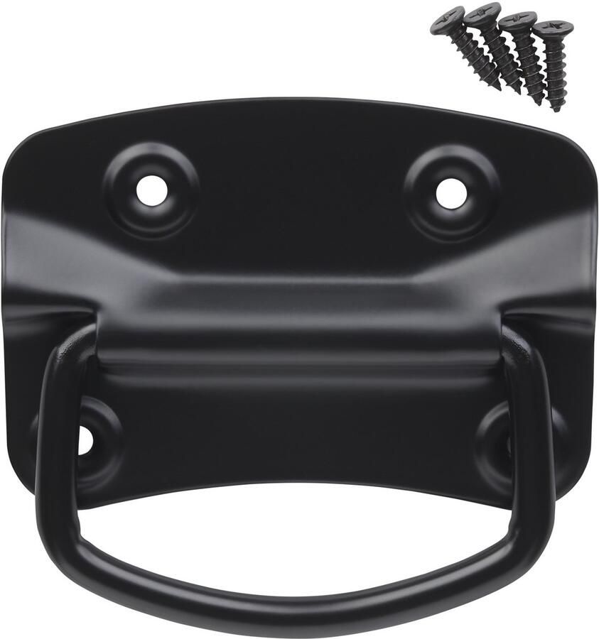 Sotech 1 paar kistgrepen (100 x 70 mm roestvrij staal SS201 zwart) Scharnierende ladegreep voor het vastschroeven incl. bevestigingsschroeven