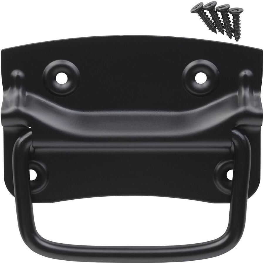 Sotech 1 paar kistgrepen (120 x 80 mm roestvrij staal SS201 zwart) Ladegreep opklapbaar om op te schroeven incl. bevestigingsschroeven