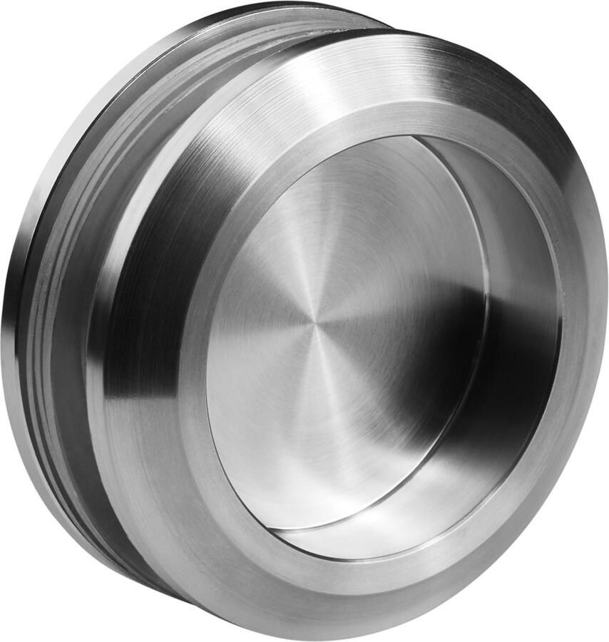 Sotech 1 paar Schuifdeurgrepen EMINA (gesloten) Ø 58 mm geborsteld roestvrij staal voor glazen deuren