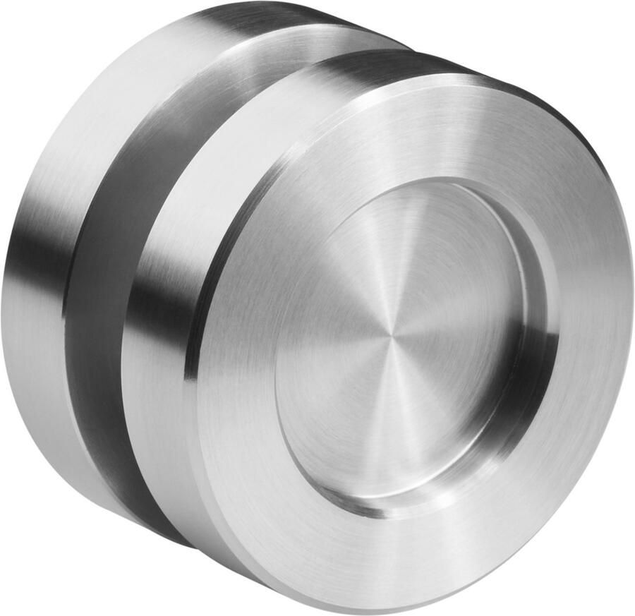 Sotech 1 paar Schuifdeurgrepen KAJA Ø 50 mm geborsteld roestvrij staal voor glazen deuren Glasdeurgreep