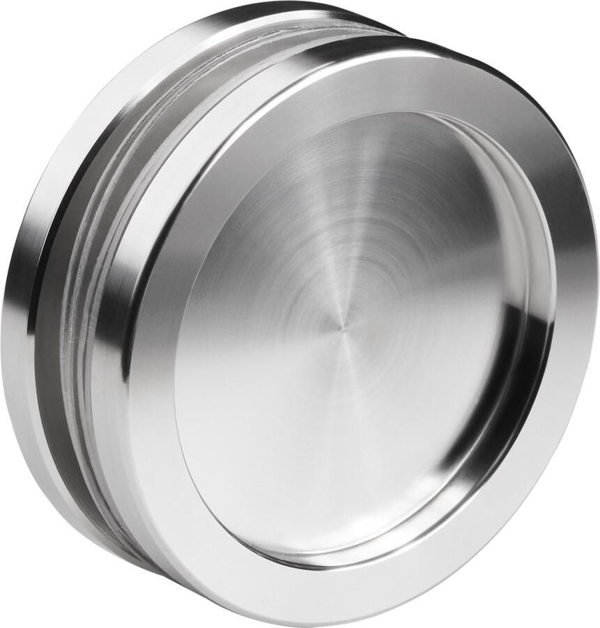 Sotech 1 paar Schuifdeurgrepen RANA Ø 64 mm geborsteld roestvrij staal voor glazen deuren Glasdeurgreep