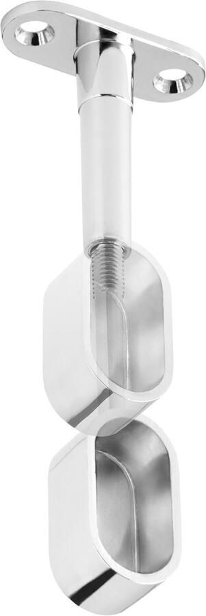Sotech 1 stuks Garderobestanghouder eindstuk voor ovale kledingstangen (30 x 15 mm) Gepolijst chroom in hoogte verstelbaar 84 112 mm