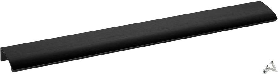 Sotech 5 stuks meubelgrepen Blanket Alex zwart geborsteld 350 mm greeplijsten voor montage aan de binnenzijde van het front incl. bevestigingsschroeven