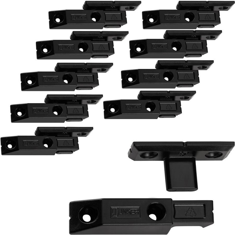 Sotech 10 Paar JUNKER Inhangbeslagen FLINK HS (voor spaanplaatschroeven) Inhang-verbinding belastbaar tot 20 kg Paneel Connector Hangbeslag Montagemateriaal voor houten gevelbekleding