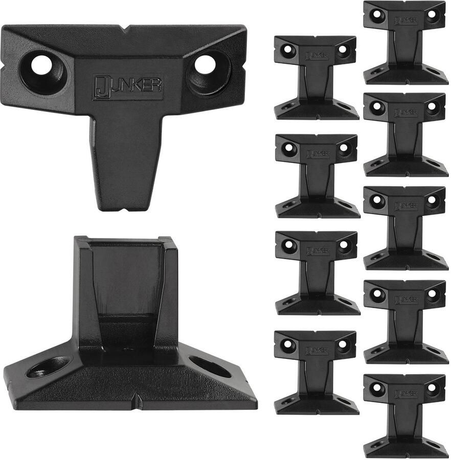 Sotech 10 Paar JUNKER Kastophang beslagen FLINK AS (voor spaanplaatschroeven) Houten verbindingsstukken belastbaar tot 20 kg Bevestigingsmateriaal voor panelen Montage