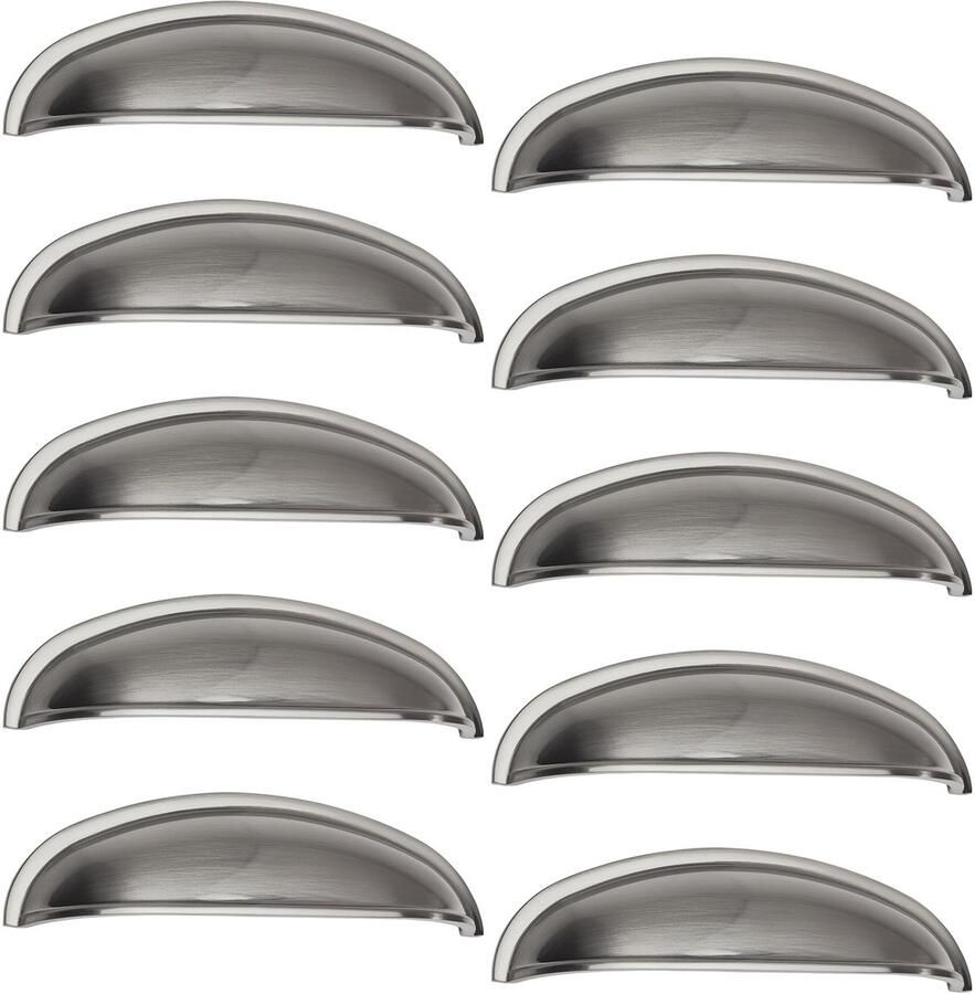 Sotech 10 stuk Schelpgreep NICK roestvrij staal look BA 96 mm apothekersgreep keukengreep meubelgreep van