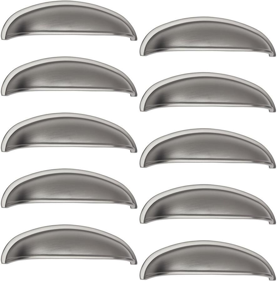 Sotech 10 stuk Schelpgreep NICK roestvrij staal look mat BA 96 mm kastgreep keukengreep meubelgreep van