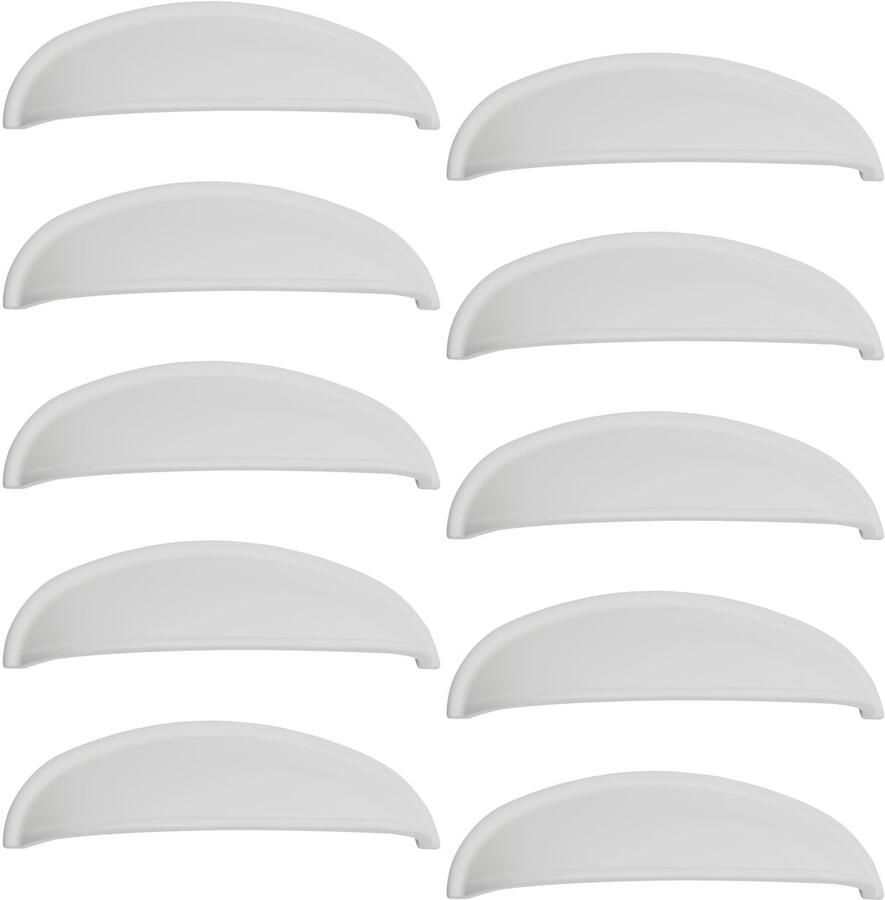Sotech 10 stuk Schelpgreep NICK Wit mat BA 96 mm Apothekersgreep Keukengreep Meubelgreep van