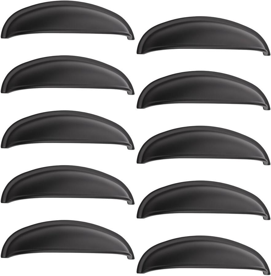 Sotech 10 stuk Schelpgreep NICK Zwart BA 96 mm ladegrepen keuken handgreep van