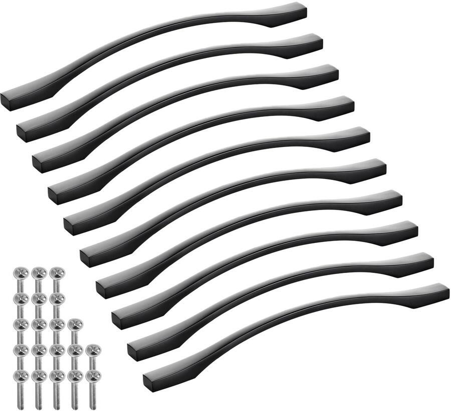 Sotech 10 stuks aluminium meubelgrepen BLACKLINE XV BA 224 mm mat zwart (lengte 260 mm breedte 13 5 mm hoogte 28 mm) handgrepen kastdeurgrepen