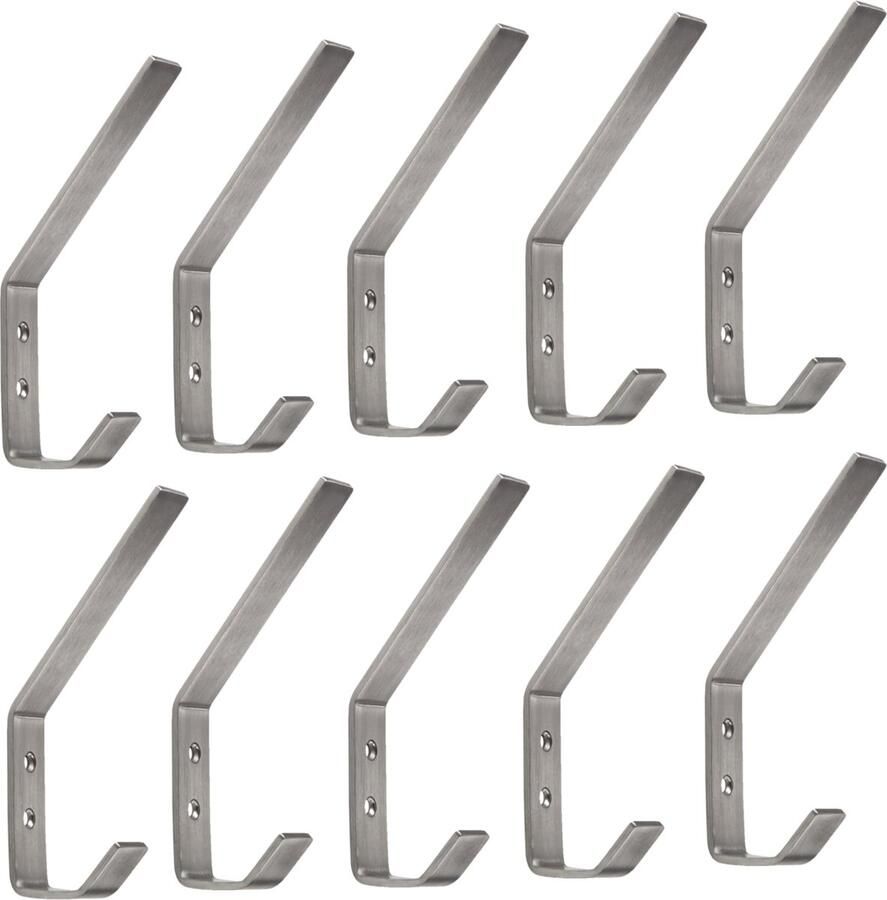 Sotech 10 stuks Kapstokhaken ALBA moderne jashaak echt roestvrij staal 142 x 20 mm jashaken van