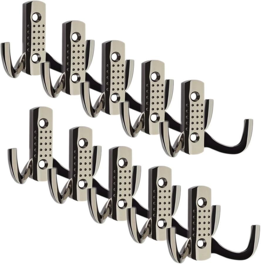 Sotech 10 stuks Kapstokhaken JASMIN STRONG Kort Chroom donker Nieuwe solide uitvoering mantelhaken