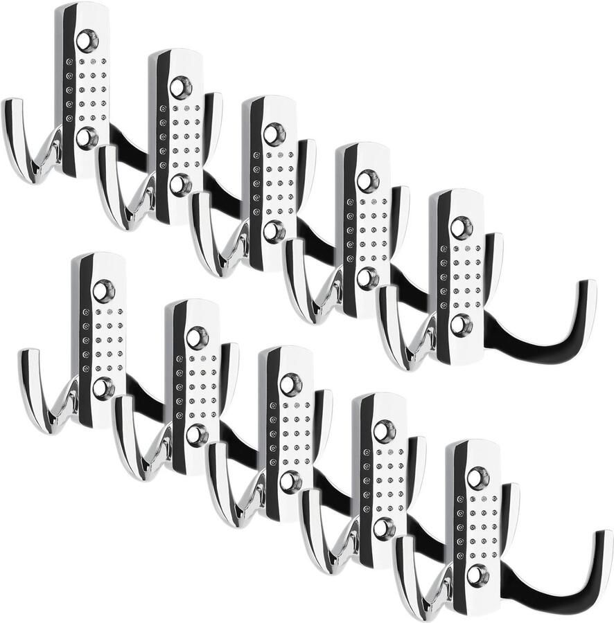 Sotech 10 stuks Kapstokhaken JASMIN STRONG Kort Chroom gepolijst Nieuwe solide uitvoering kleerhaak
