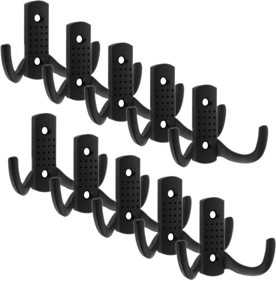 Sotech 10 stuks Kapstokhaken JASMIN STRONG Kort Zwart mat Nieuwe solide uitvoering kapstokhaak