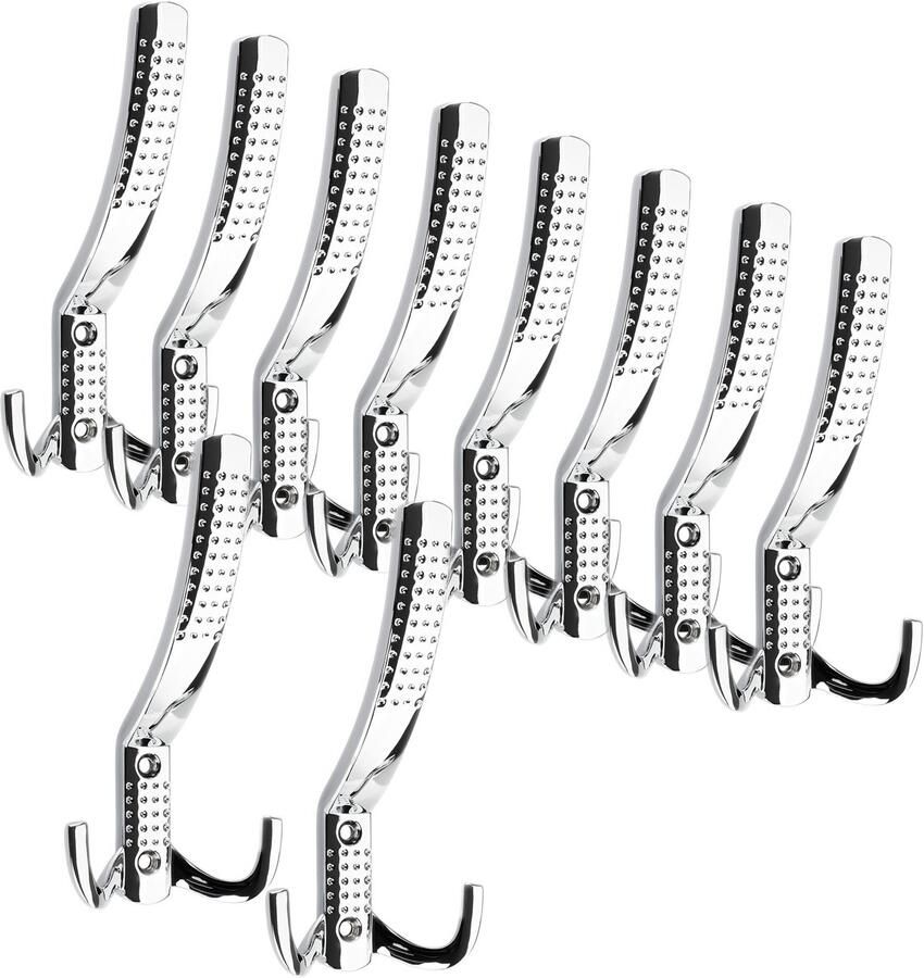 Sotech 10 stuks Kapstokhaken JASMIN STRONG Lang Chroom gepolijst Nieuwe solide uitvoering voor garderobes