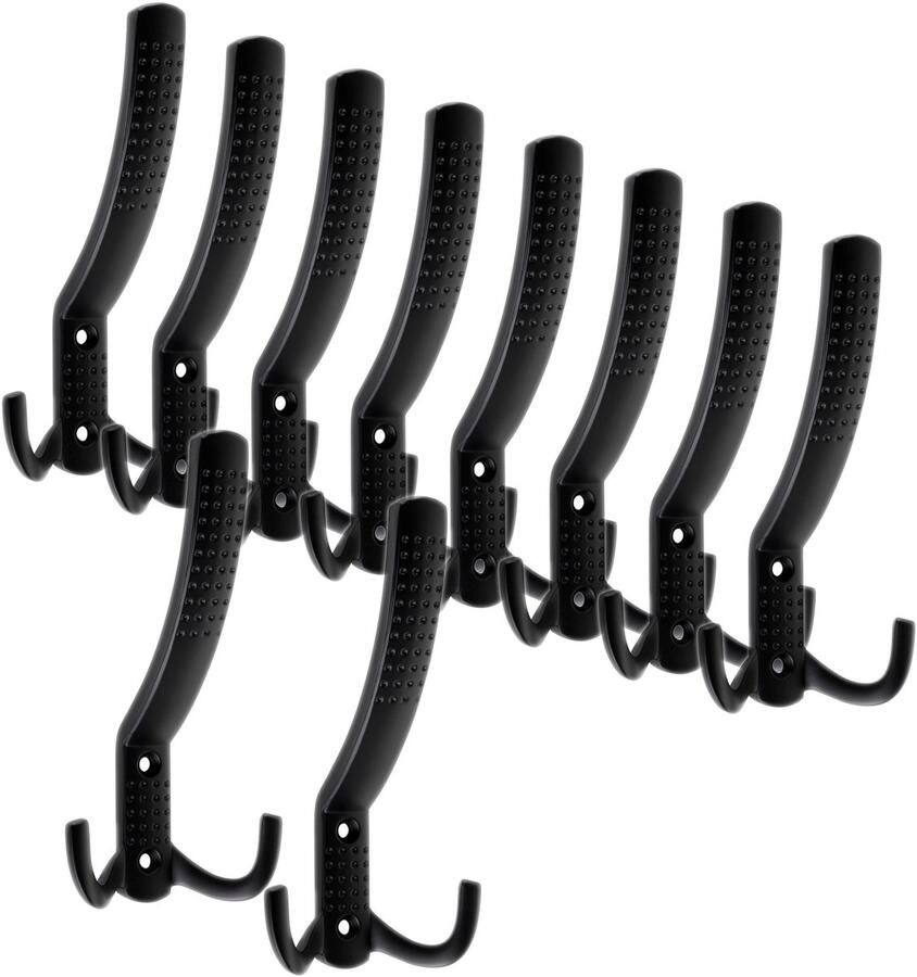 Sotech 10 stuks Kapstokhaken JASMIN STRONG Lang Zwart mat Nieuwe solide uitvoering voor garderobes