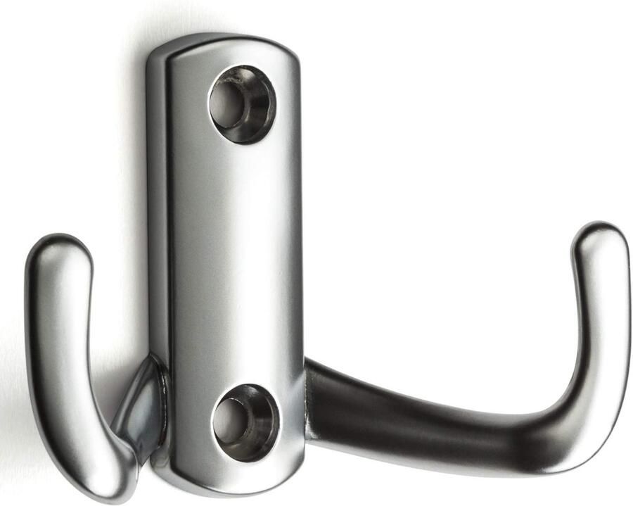 Sotech 10 stuks kapstokhaken Julie chroom mat 70 x 47 mm incl. bevestigingsschroeven