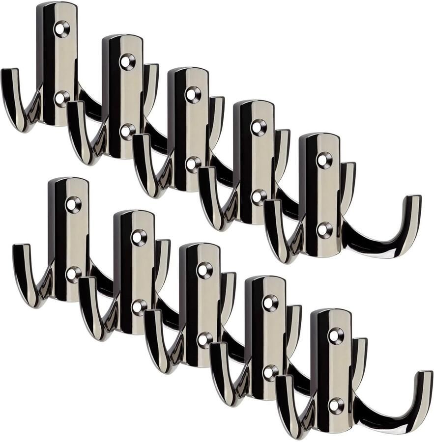 Sotech 10 stuks Kapstokhaken JULIE STRONG Kort Chroom donker Nieuwe solide uitvoering haken voor garderobes