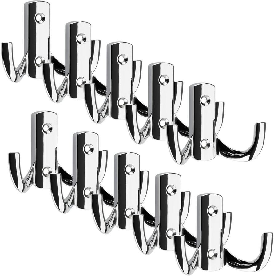 Sotech 10 stuks Kapstokhaken JULIE STRONG Kort Chroom gepolijst Nieuwe solide uitvoering voor garderobes