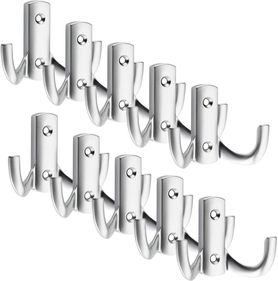 Sotech 10 stuks Kapstokhaken JULIE STRONG Kort Chroom mat Nieuwe solide uitvoering haken voor garderobes
