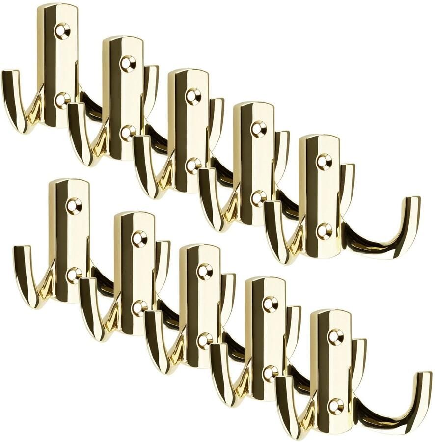 Sotech 10 stuks Kapstokhaken JULIE STRONG Kort Messing Afwerking Nieuwe solide uitvoering wandhaken