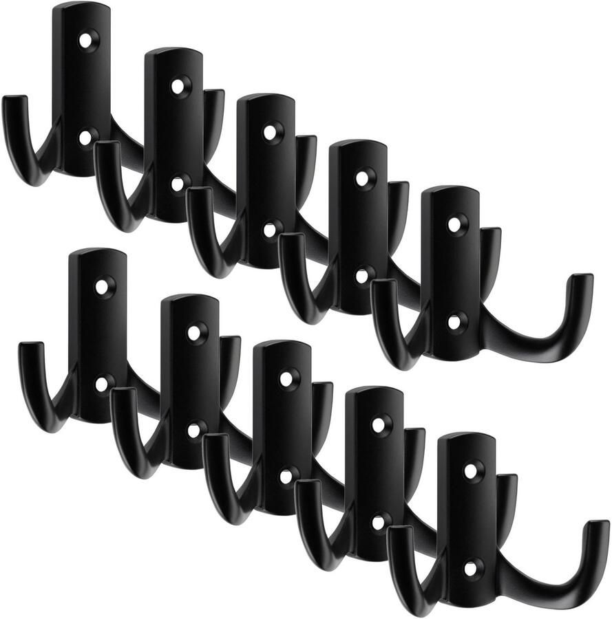 Sotech 10 stuks Kapstokhaken JULIE STRONG Kort zwart mat Nieuwe solide uitvoering voor garderobes