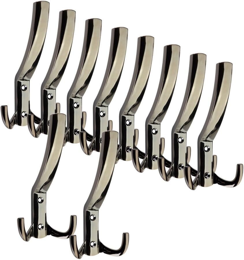 Sotech 10 stuks Kapstokhaken JULIE STRONG Lang Chroom donker Nieuwe solide uitvoering wandgarderobe