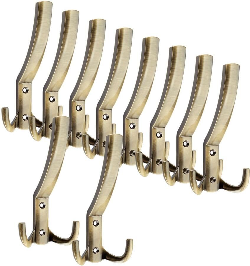Sotech 10 stuks Kapstokhaken JULIE STRONG Lang Gebruneerd Nieuwe solide uitvoering mantelhaken