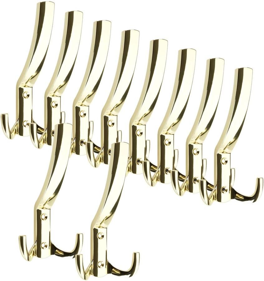 Sotech 10 stuks Kapstokhaken JULIE STRONG Lang Messing Afwerking Nieuwe solide uitvoering kleerhaak