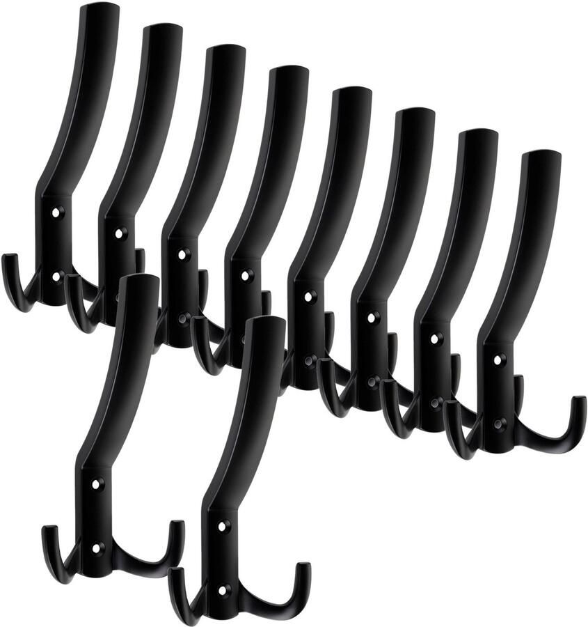 Sotech 10 stuks Kapstokhaken JULIE STRONG Lang Zwart mat Nieuwe solide uitvoering wandhaken