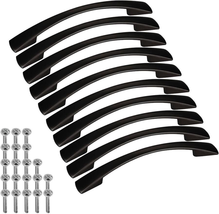Sotech 10 stuks meubelgrepen BLACKLINE X BA 96 mm mat zwart (lengte 133 mm breedte 13 mm hoogte 23 mm) kastgrepen keukengrepen