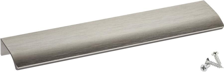 Sotech 5 stuks meubelgrepen Blanket Alex roestvrij staal look geborsteld 200 mm greeplijsten voor montage aan de binnenzijde van het front incl. bevestigingsschroeven