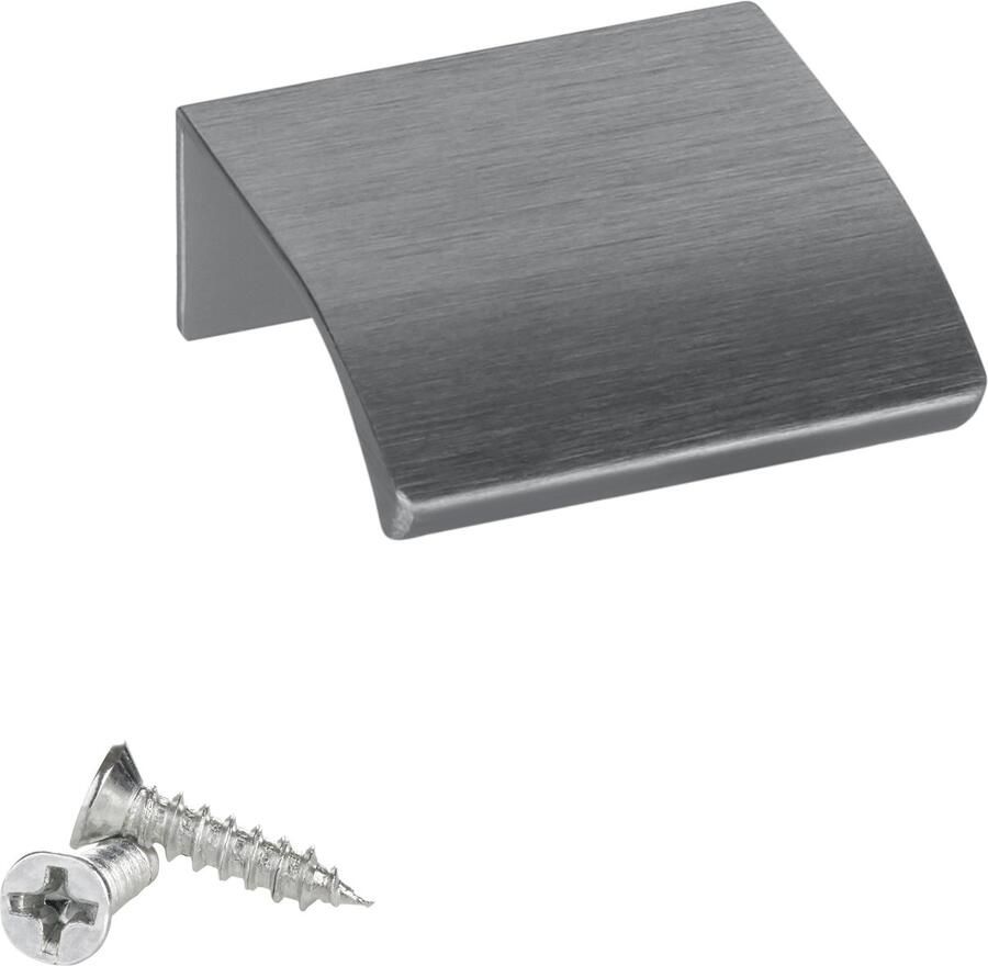 Sotech 5 stuks meubelgrepen Blanket Alex Titan blauw 40 mm kastgrepen voor montage achter incl. bevestigingsschroeven