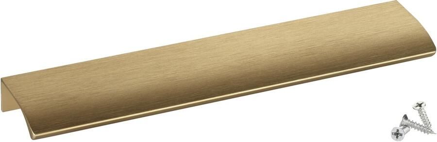 Sotech 5 stuks meubelgrepen deken Alex messing look geborsteld 200 mm greeplijsten voor montage aan de binnenzijde van het front incl. bevestigingsschroeven